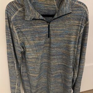 Blue Striped Quarter-Zip Pullover